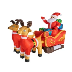 Aufblasbarer Weihnachtsmann mit Schlitten