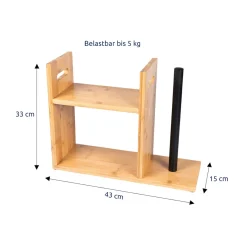 Bambusregal mit Küchenrollenhalter