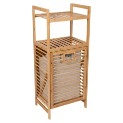 Bambus-Regal mit Wäschesammler