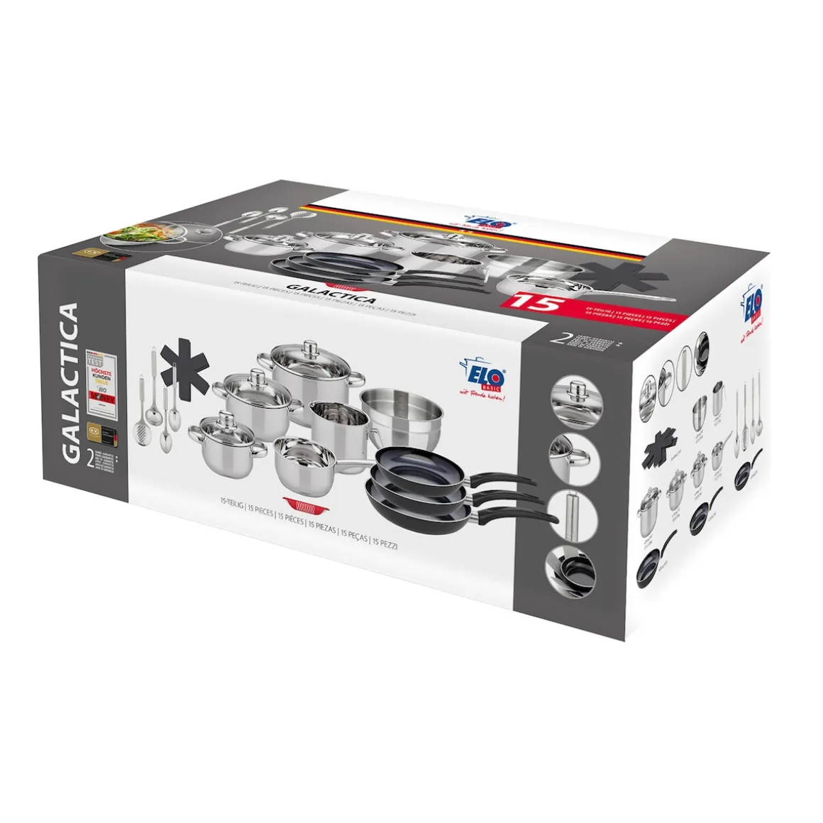 Basic Topfset "Galactica" mit Hohlgriffen, 15-teilig