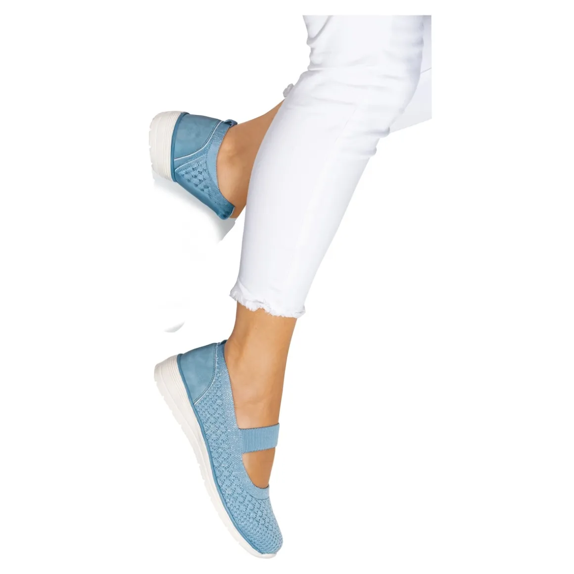 Bequem-Ballerina "Federleicht" rauchblau