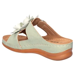 Bequem-Pantolette „Blume“ grün