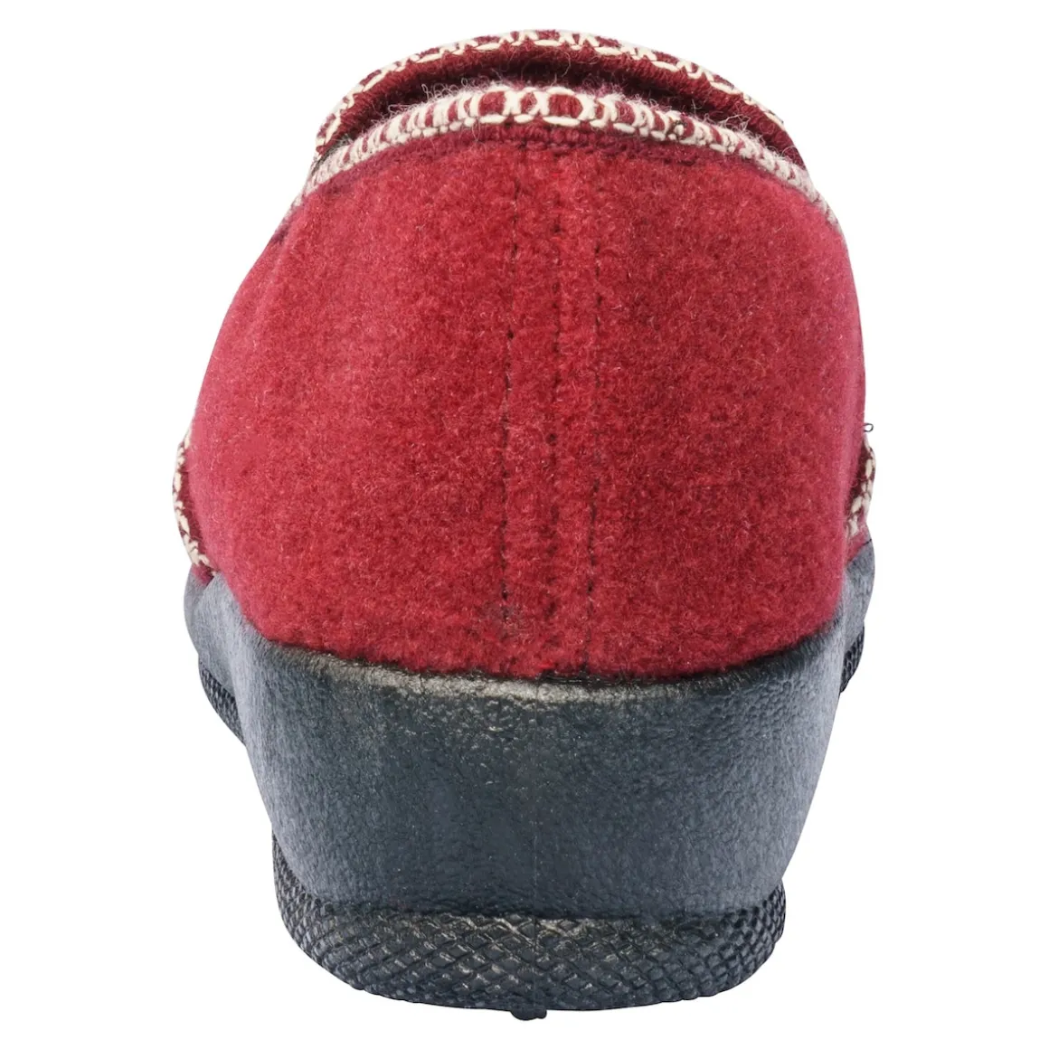 Damen Hausschuh Alpenblume dunkelrot