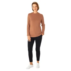 Damen-Pullover, gerippt camel