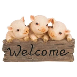 Dekofigur „Willkommen bei der Schweinebande“