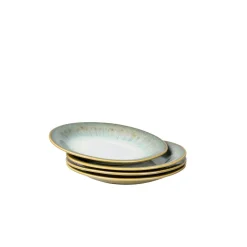 Desserteller-Set, Steinzeug Flussufer blau, grün, weiß