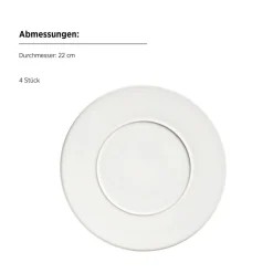 Dessertteller Set, Steinzeug Unico Weiß
