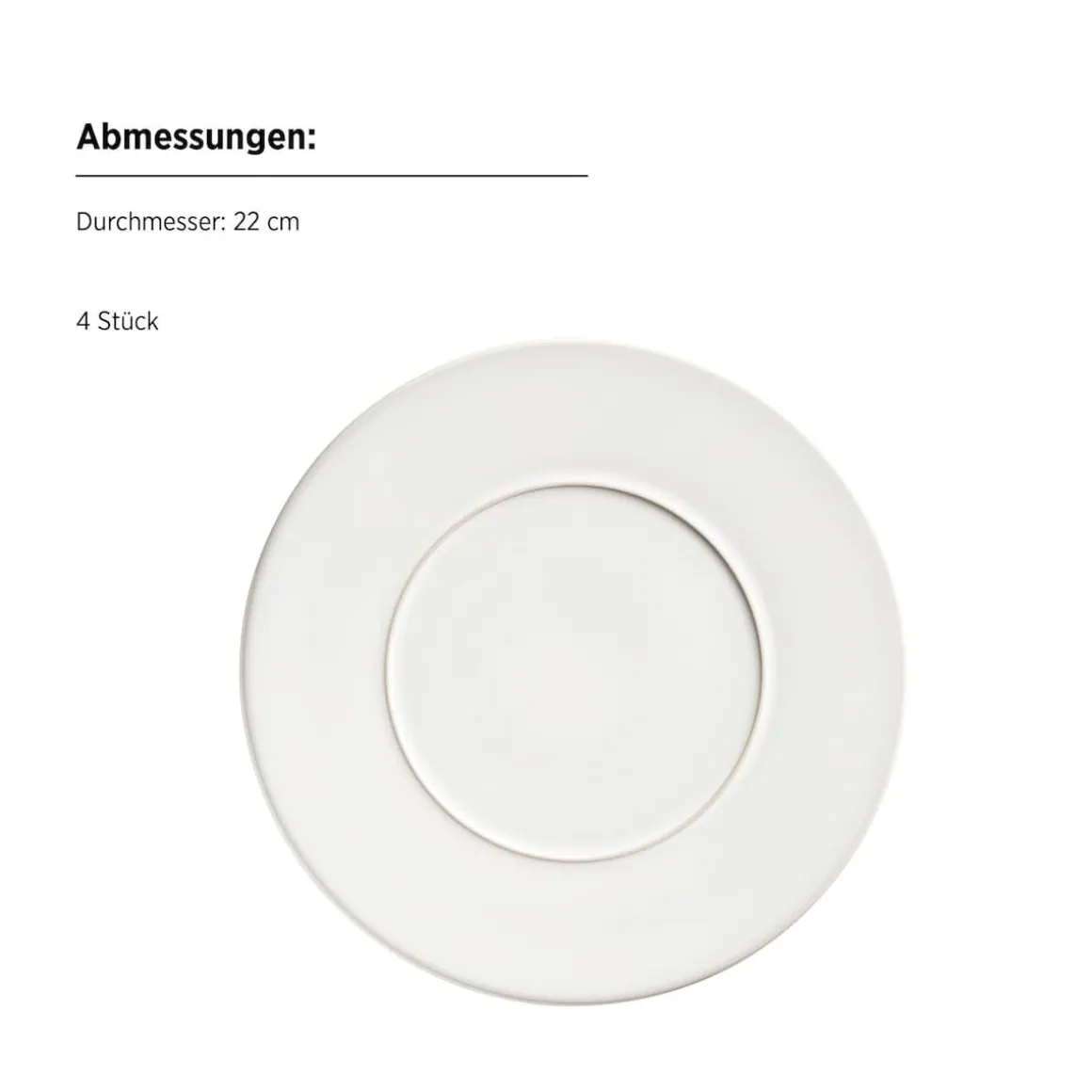 Dessertteller Set, Steinzeug Unico Weiß