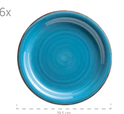 Dessertteller-Set, Steingut LUMACA Dunkelblau