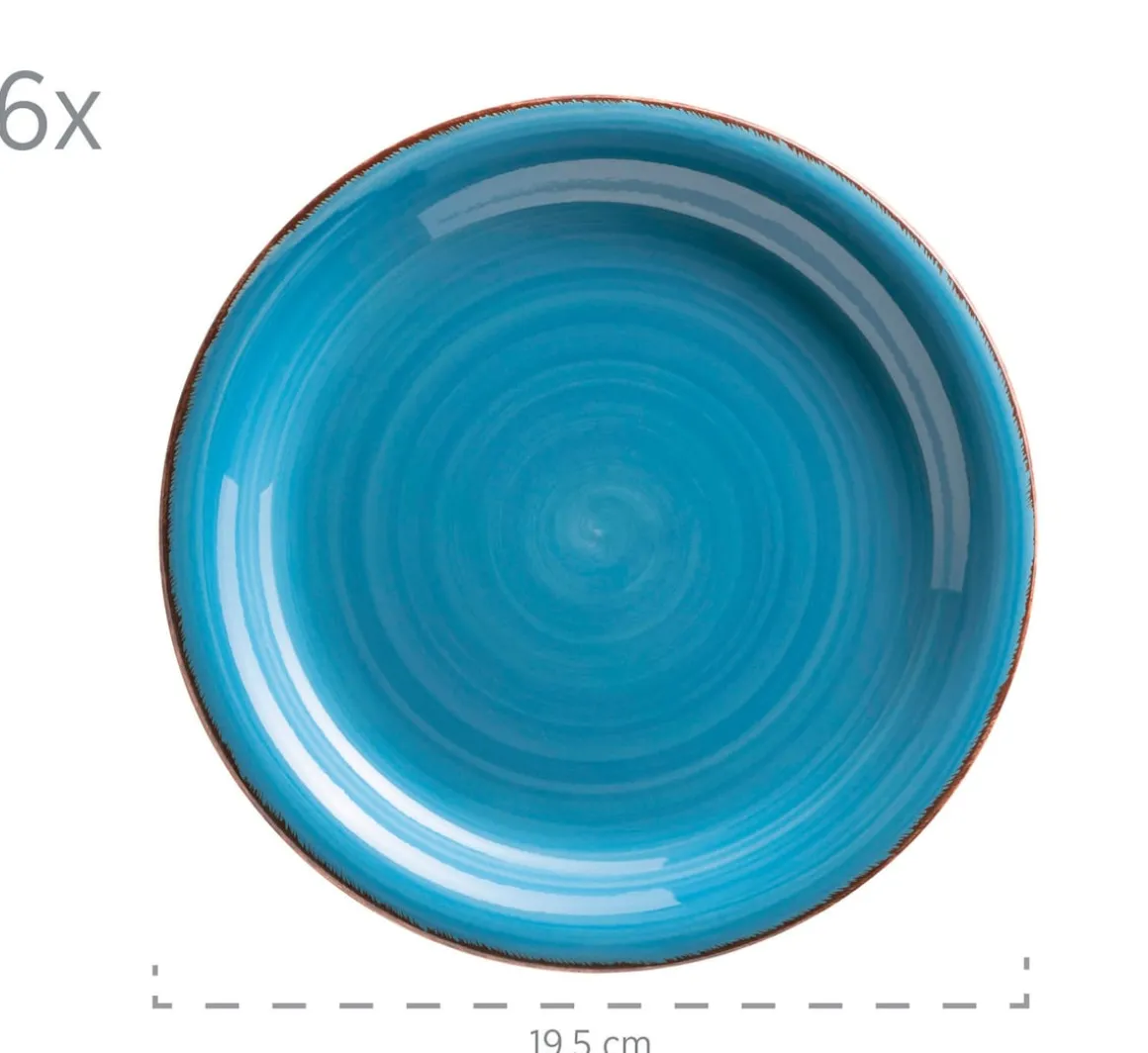 Dessertteller-Set, Steingut LUMACA Dunkelblau