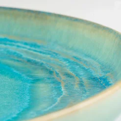 Dessertteller-Set, Steinzeug TIEFER SEE Blau / Grün