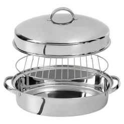 Edelstahl-Bräter mit Gittereinsatz, 3 l