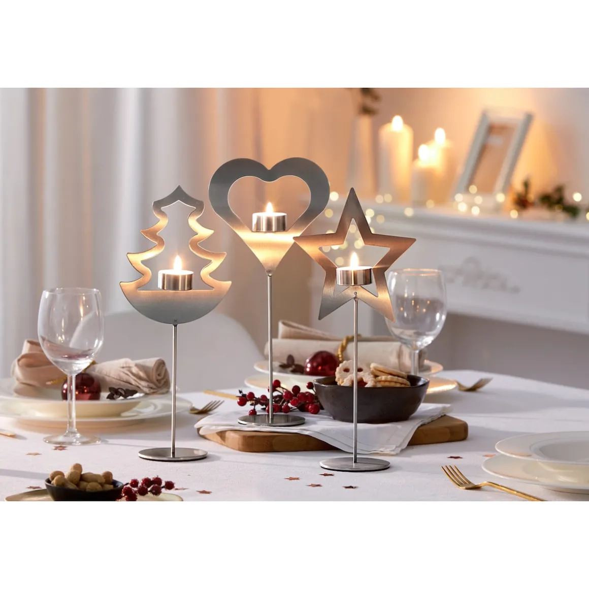 Edelstahl-Teelichthalter "Stern" Stern