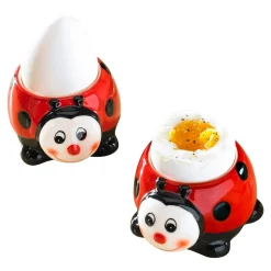 Eierbecher, 2 Stück Marienkäfer