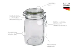 Einmachglas mit Deckel, 1,05 l GOTHIKA 6 x Einmachglas
