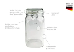 Einmachglas mit Deckel, 1,45 l GOTHIKA 6 x Einmachglas