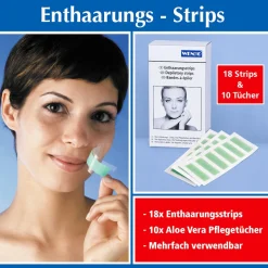 Enthaarungs-Strips mit Pflegetüchern, 28 Teile
