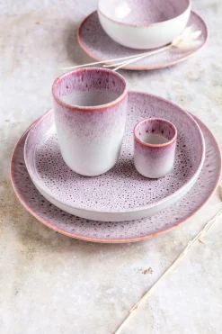 Espressobecher-Set, Steinzeug Alpenwiese Beere / Creme