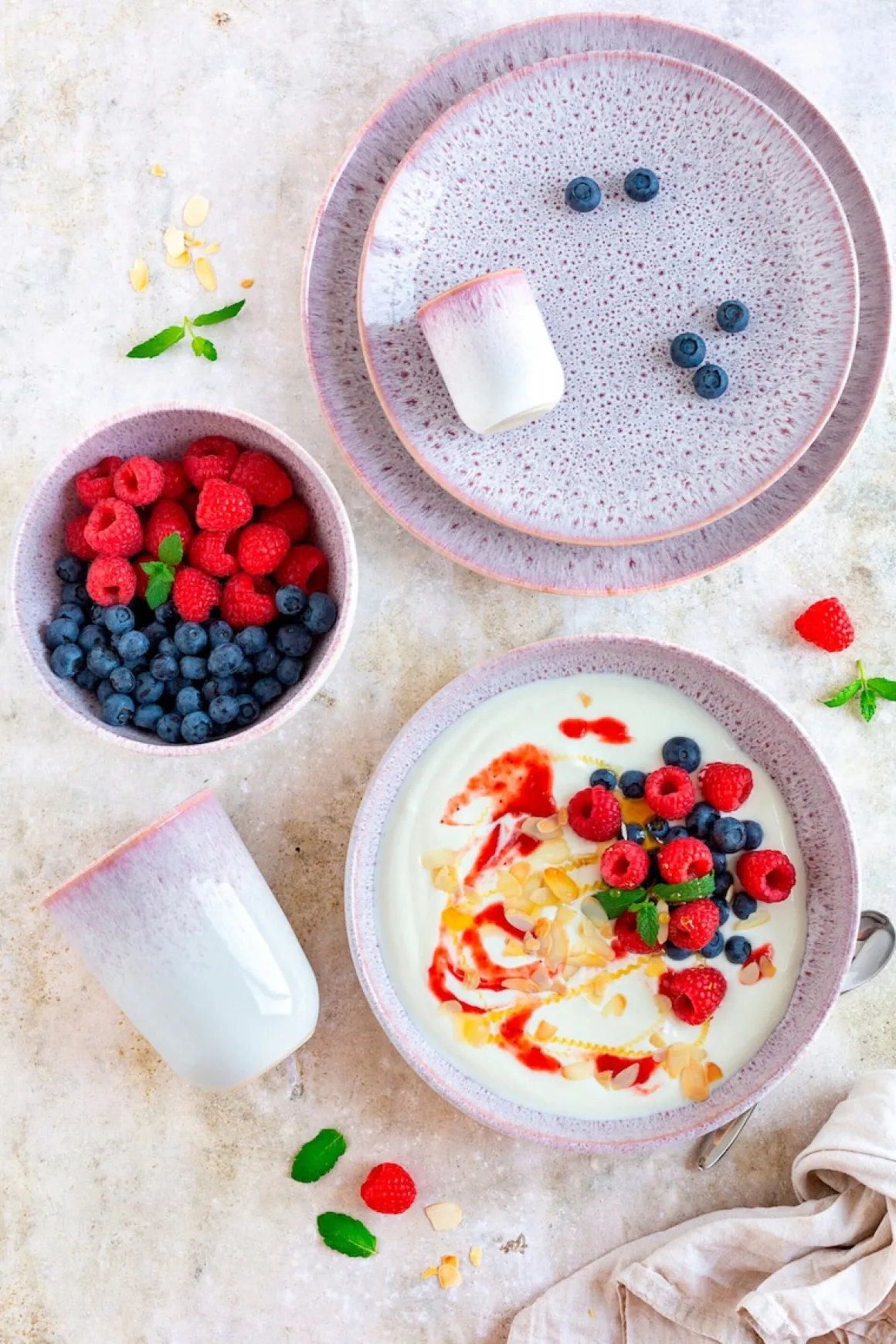 Espressobecher-Set, Steinzeug Alpenwiese Beere