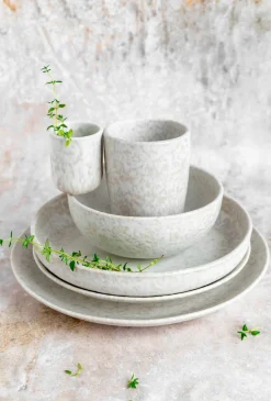 Espressobecher-Set, Steinzeug Alpenwiese Creme