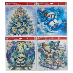 Fenster-Sticker „Winter-Glitter“, 4 Stück