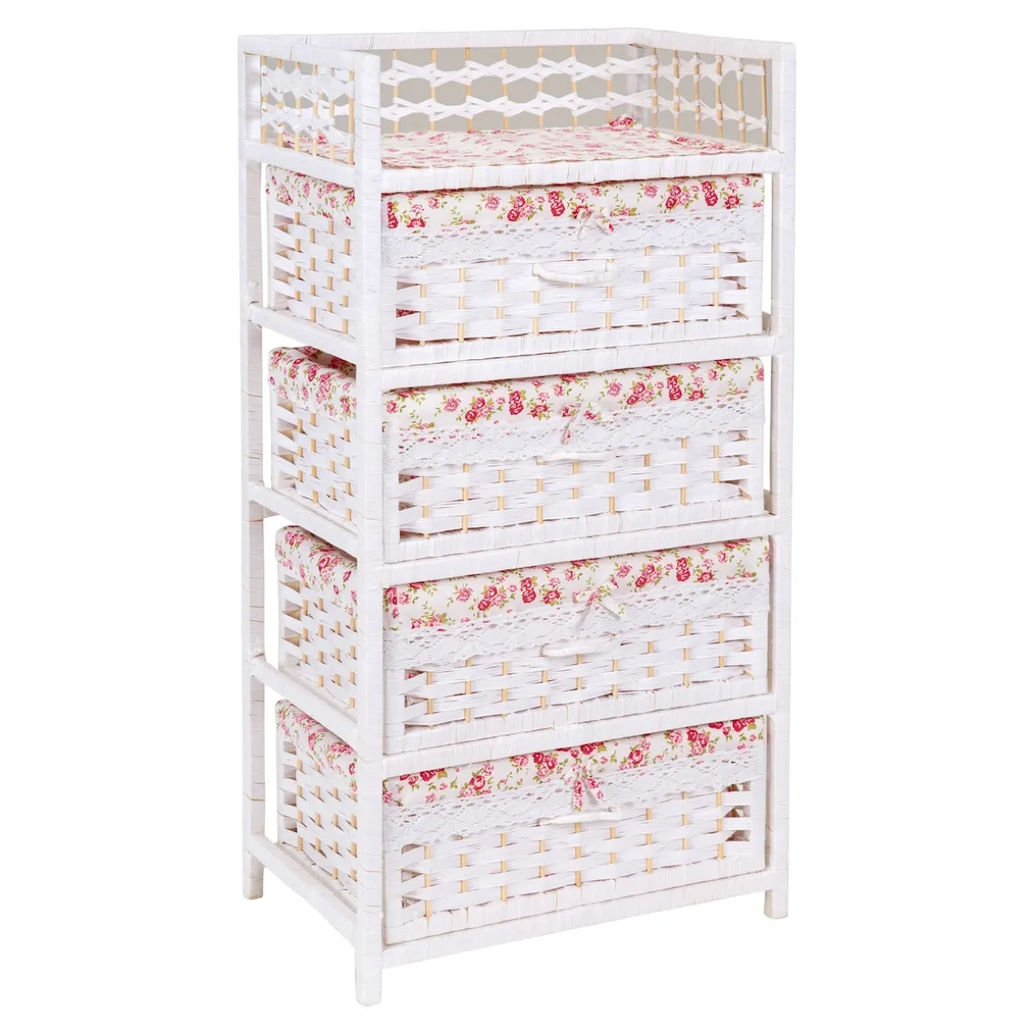 Flecht-Kommode „Romantik“ 4 Fächer