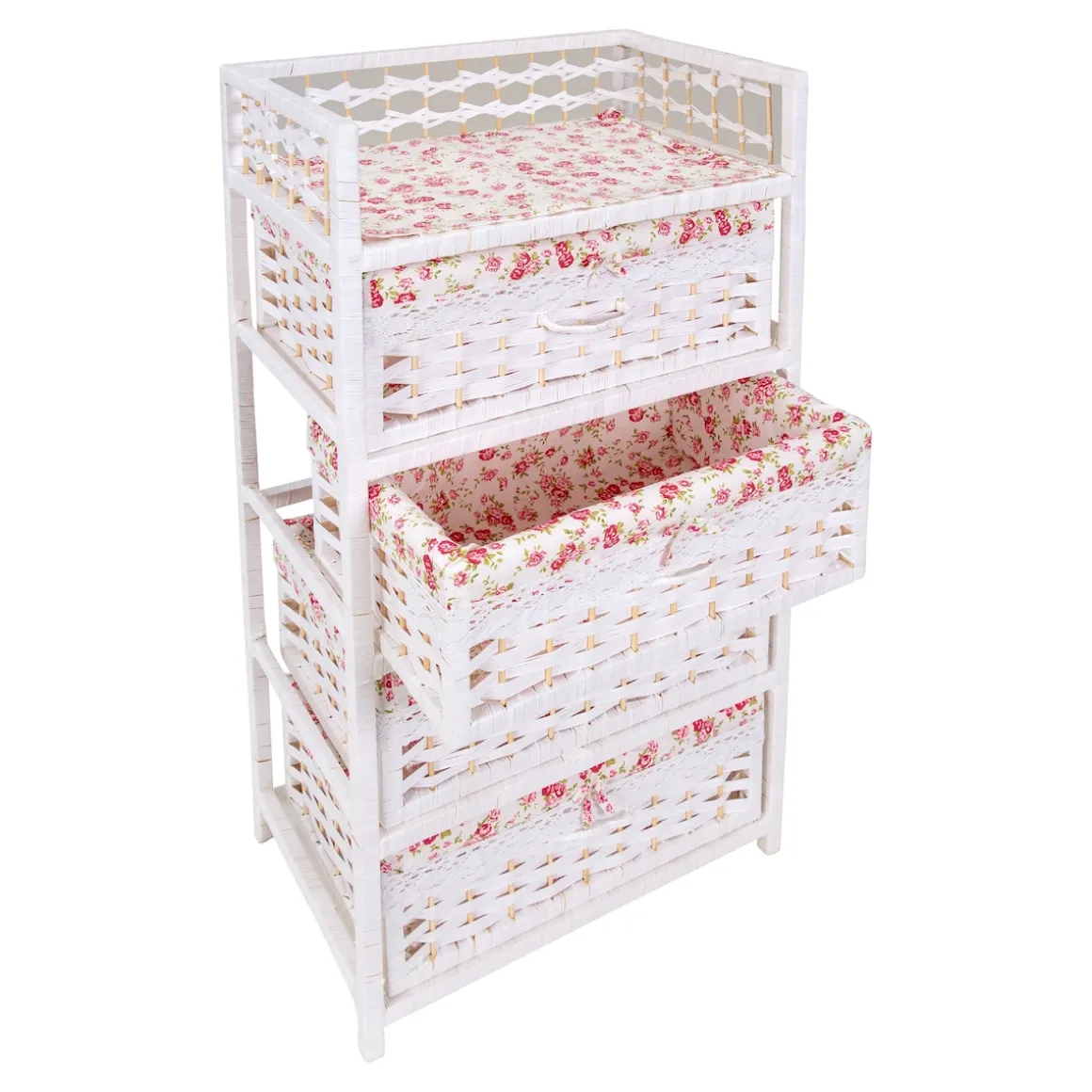 Flecht-Kommode „Romantik“ 4 Fächer