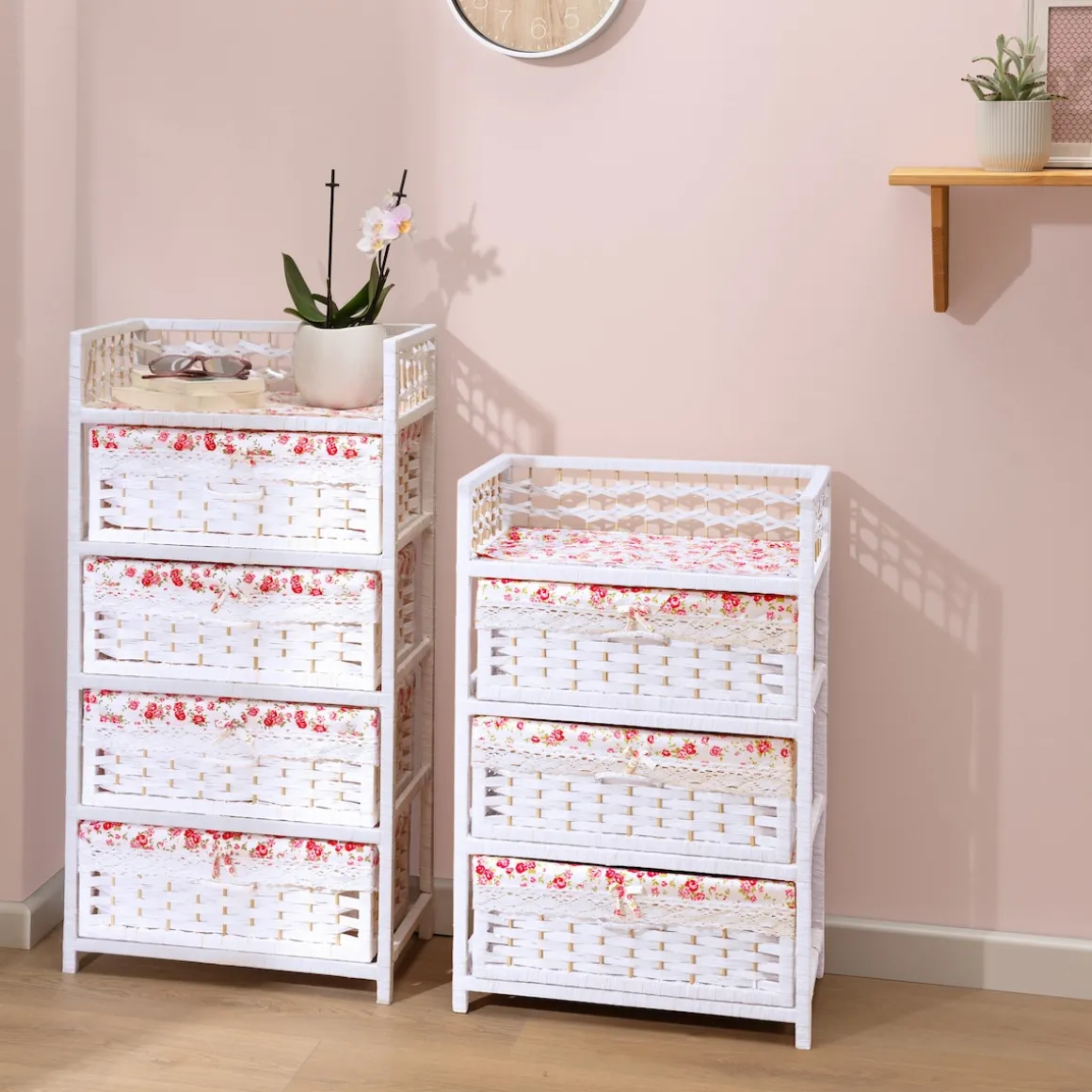 Flecht-Kommode „Romantik“ 4 Fächer