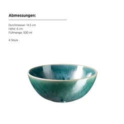 Frühstücks Set, Steinzeug Carellia Blau