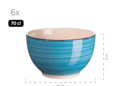 Frühstücksgeschirr, Steingut Lumaca Dunkelblau