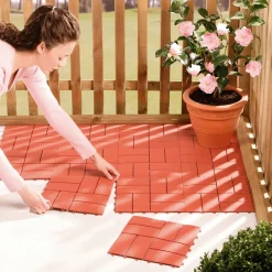 Gartenplatten, 4 Stück terracotta