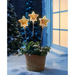 Gartenstecker "Glitzer-Sternentraum", 3 Stück