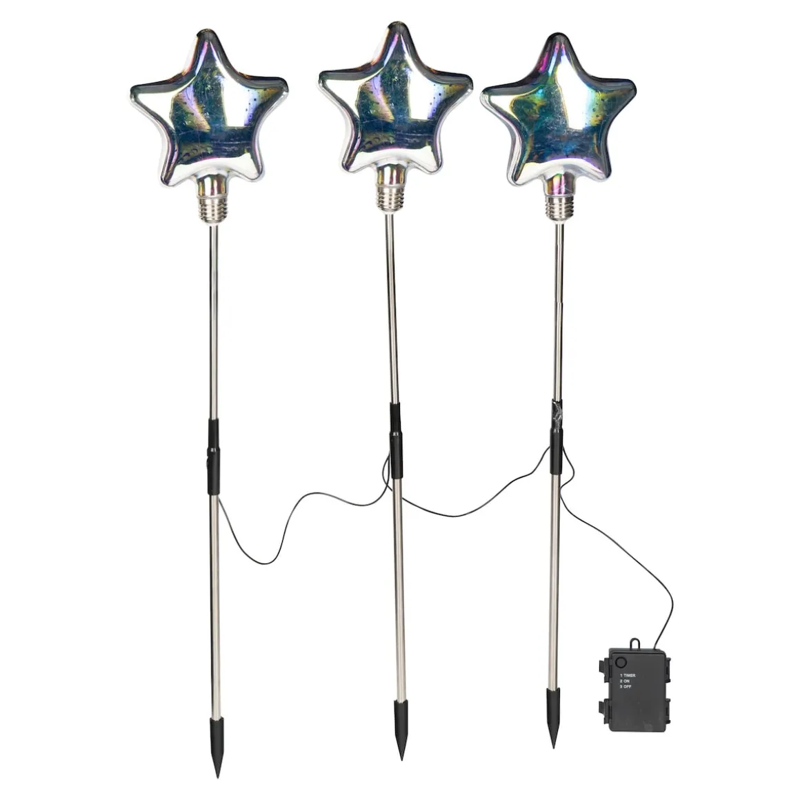 Gartenstecker "Glitzer-Sternentraum", 3 Stück