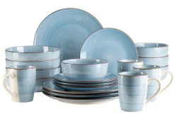 Geschirr Set, Steinzeug Valmera Hellblau