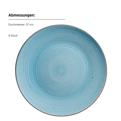 Geschirr Set, Steinzeug Valmera Hellblau