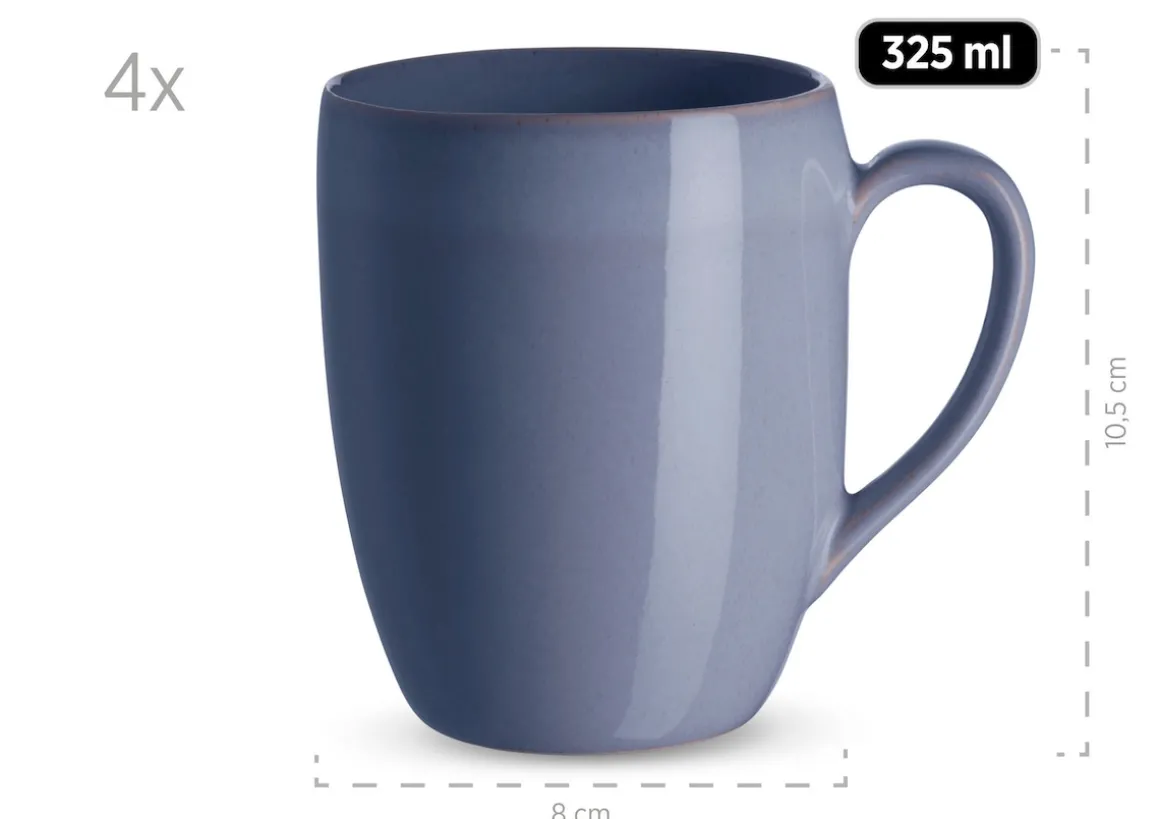 Geschirr-Set, Keramik Ossia Sand, Hellblau