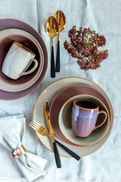 Geschirr-Set, Keramik Ossia Sand, Hellblau