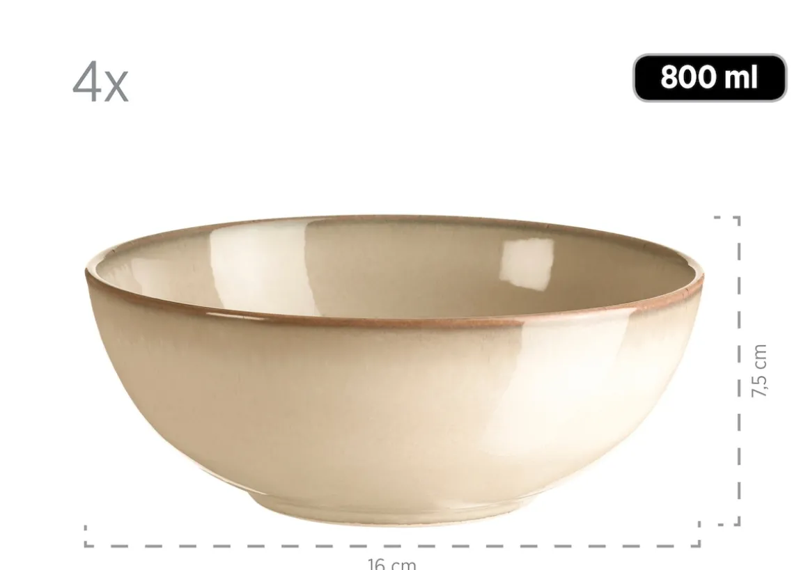 Geschirr-Set, Keramik Ossia Sand, Hellblau