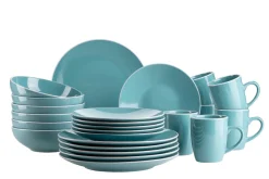 Geschirr-Set, Steinzeug Elissa Türkis
