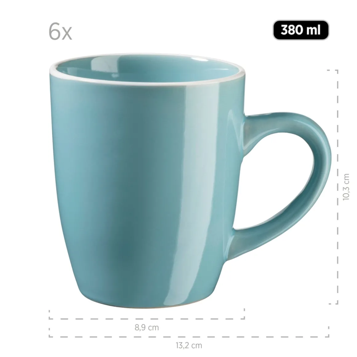 Geschirr-Set, Steinzeug Elissa Türkis