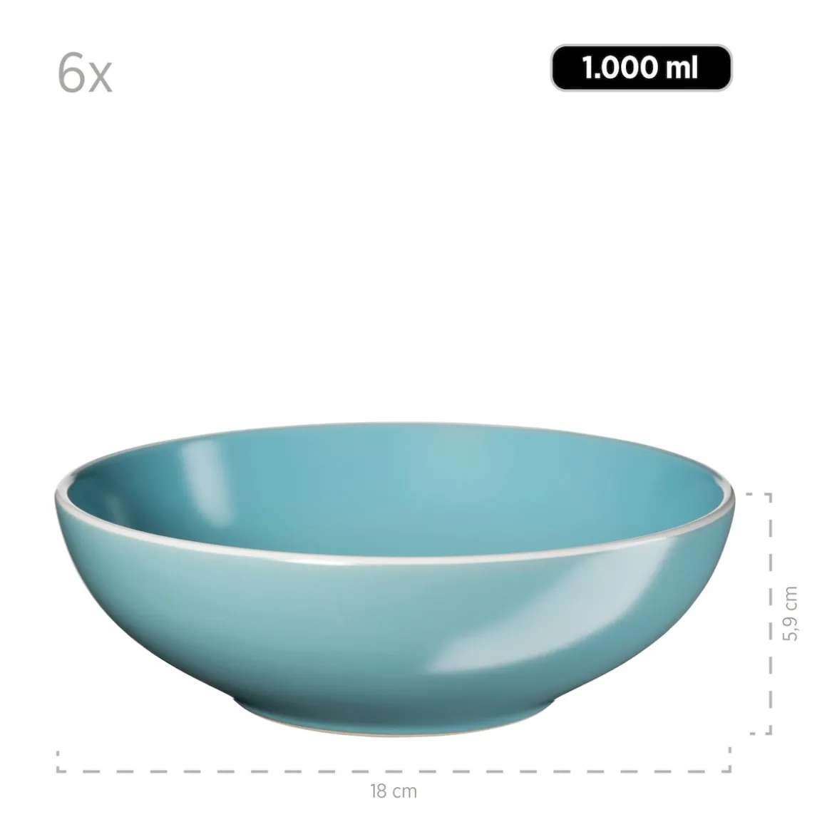 Geschirr-Set, Steinzeug Elissa Türkis