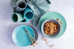 Geschirr-Set, Steinzeug Elissa Türkis