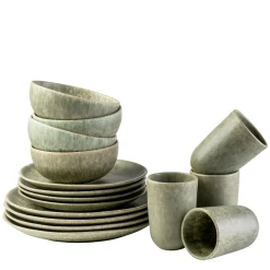 Geschirr-Set, Steinzeug Moos'N'Stein Grün