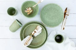 Geschirr-Set, Steinzeug Moos'N'Stein Grün