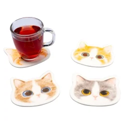 Glasuntersetzer „Katzen“, 4 Stück