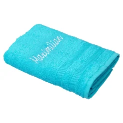 Handtuch personalisiert mit Namen, 50x100 cm, 100% Baumwolle türkis