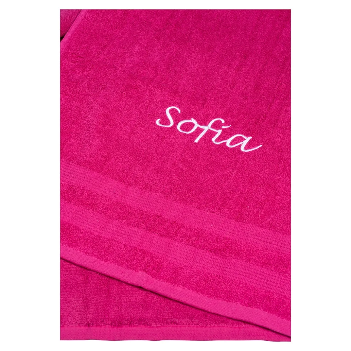 Handtuch personalisiert mit Namen, 50x100 cm, 100% Baumwolle pink