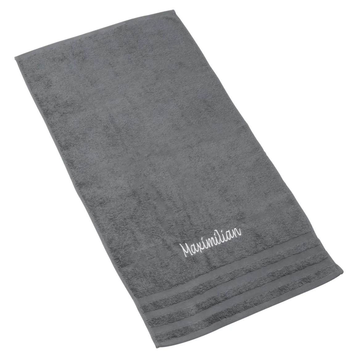 Handtuch personalisiert mit Namen, 50x100 cm, 100% Baumwolle anthrazit