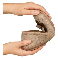 Hausschuh-Ballerina „Bärbel“ taupe