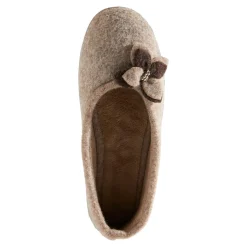 Hausschuh-Ballerina „Bärbel“ taupe